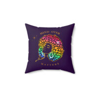 Mind Over Matters with Gold Trim Polyester Square Pillow