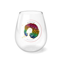 Mind Over Matters with Gold Trim Stemless Wine Glass