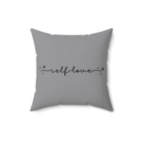 Embrace self-care and positivity with the Self-Love Square Pillow. Inspirational throw cushion for home décor and a motivational gift for friends, family, or yourself.
