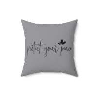 Prioritize positivity and mindfulness with the Protect Your Peace Square Pillow. Inspirational throw cushion for home décor and a thoughtful motivational gift.
