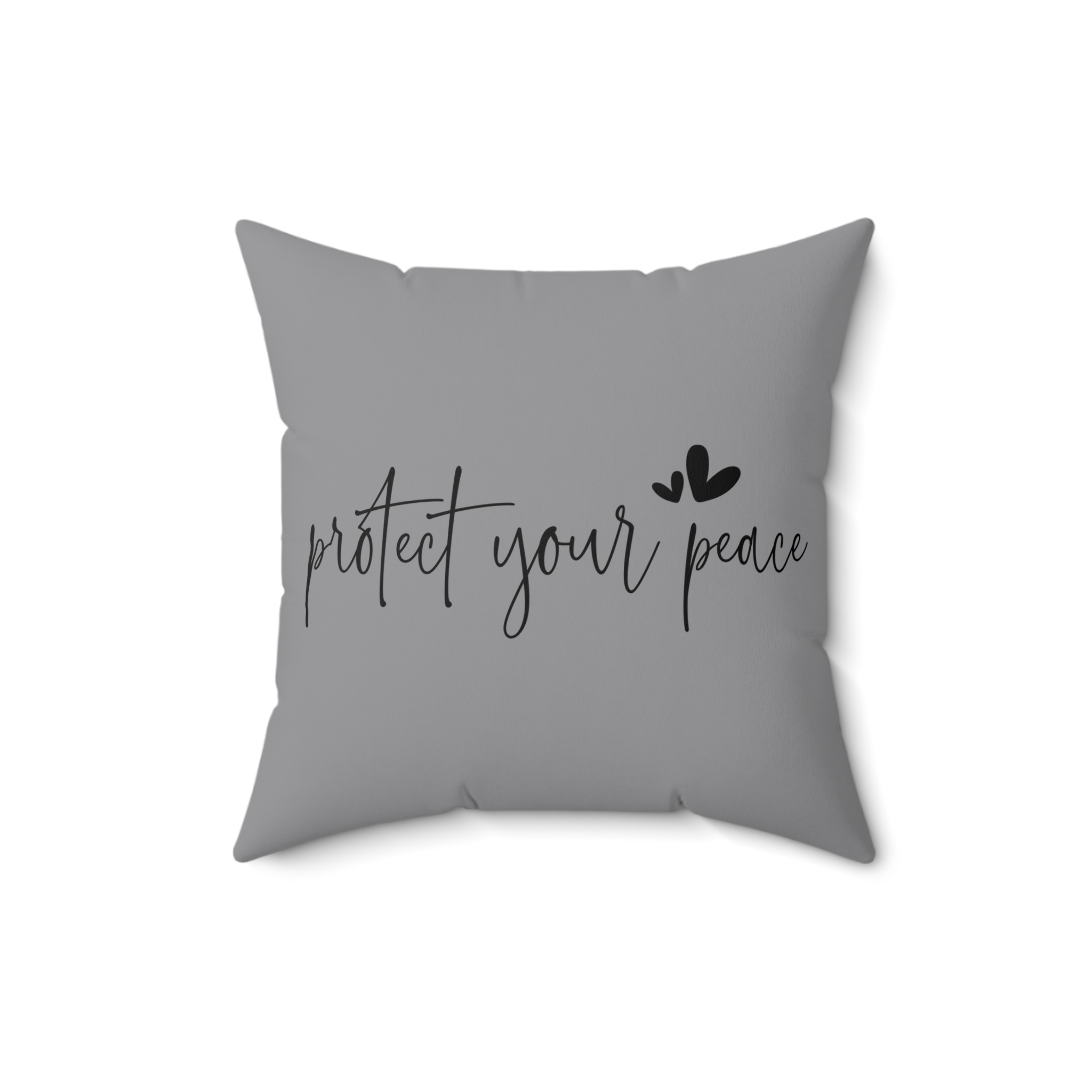 Prioritize positivity and mindfulness with the Protect Your Peace Square Pillow. Inspirational throw cushion for home décor and a thoughtful motivational gift.