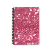 Pink and White Sparkled Spiral Journal