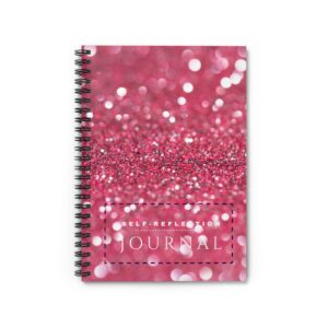 Pink and White Sparkled Spiral Journal