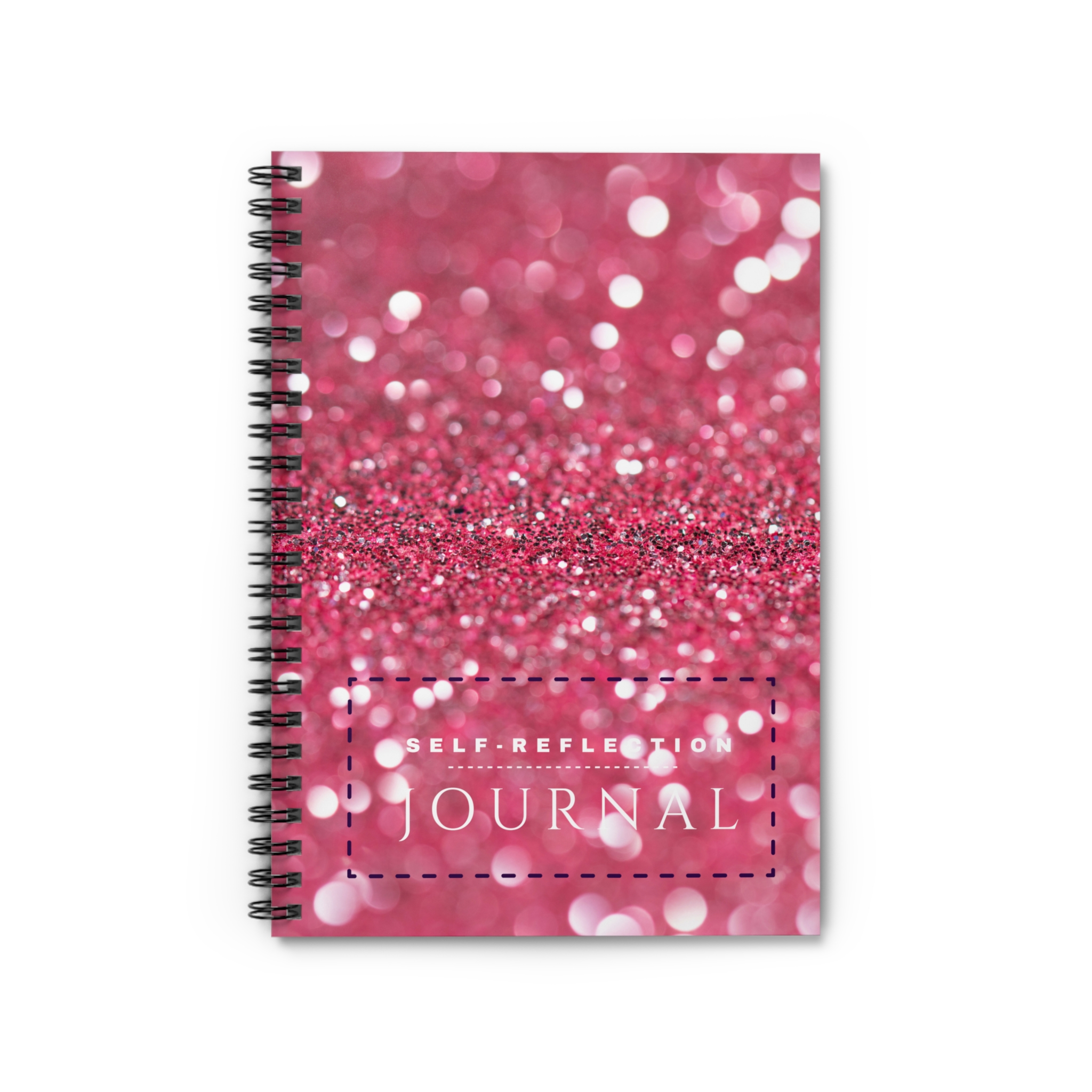 Pink and White Sparkled Spiral Journal