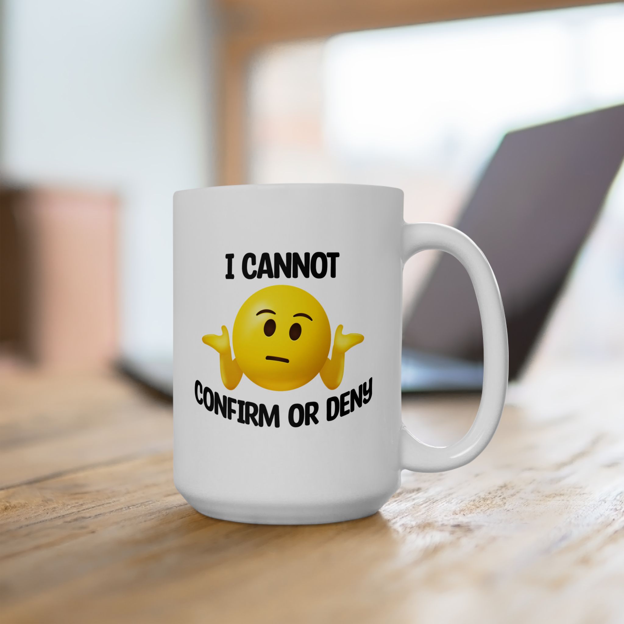 Confirm or Deny White Ceramic Mug - Funny Decision Maker Coffee Mug - Minimalist Humor Mug - Office Coffee Cup Gift for Friends - Image 2