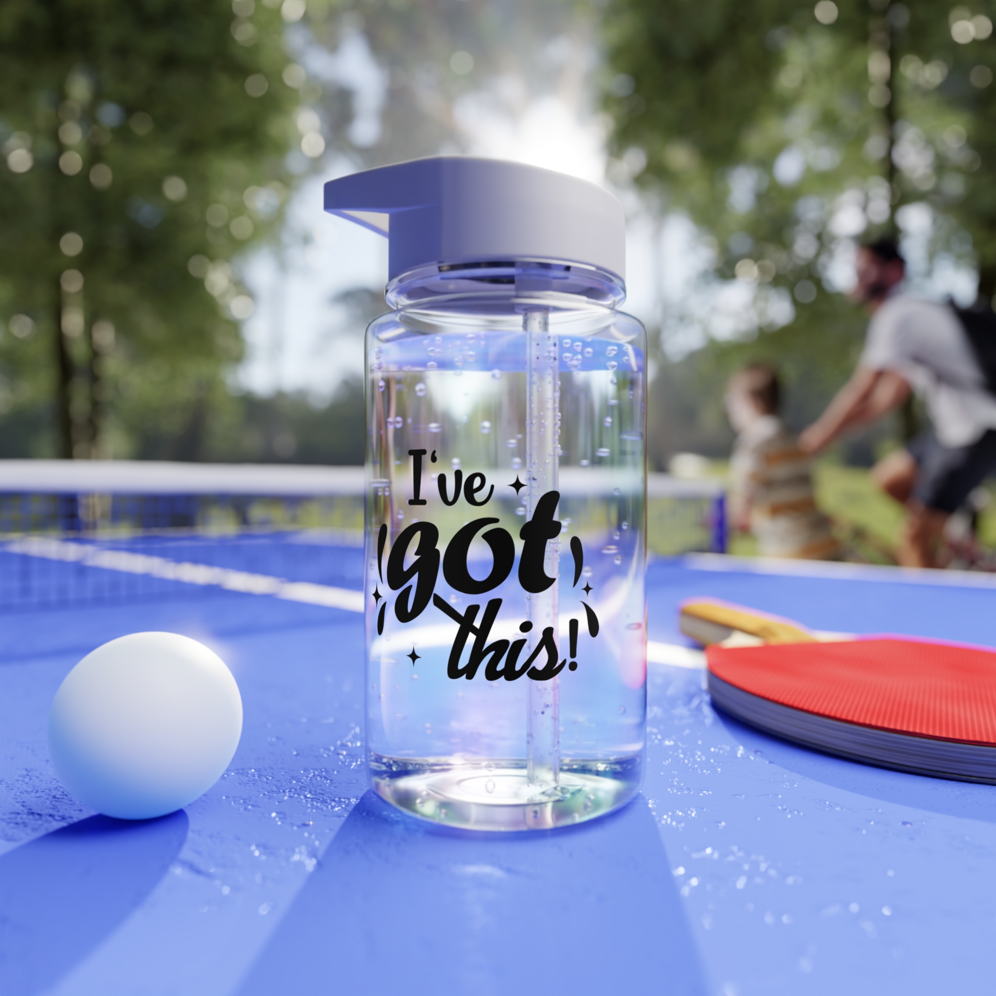 A water Bottle is carrying By a Sportsman